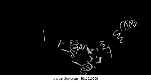 Silver shine of confetti on a black background. Illustration of a drop of shiny particles. Decorative element. Luxury background for your design, cards, invitations, gift, vip. 