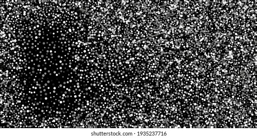 Silver shine of confetti on a black background.  Illustration of a drop of shiny particles. Decorative element. Element of design. Vector illustration, EPS 10. 