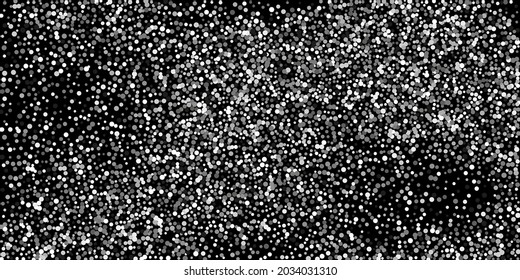 Silver shine of confetti on a black background. Luxury festive background. Decorative element. Element of design. Vector illustration, EPS 10. 