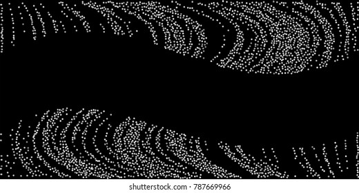 Silver shine of confetti on a black background. Illustration of a drop of shiny particles. Decorative element. Luxury background for your design, cards, invitations, gift, vip.