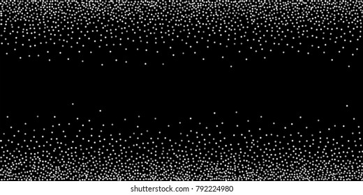 Silver shine of confetti on a black background. Illustration of a drop of shiny particles. Decorative element. Luxury background for your design, cards, invitations, gift, vip.