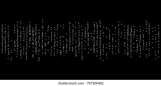 Silver shine of confetti on a black background. Illustration of a drop of shiny particles. Decorative element. Luxury background for your design, cards, invitations, gift, vip.