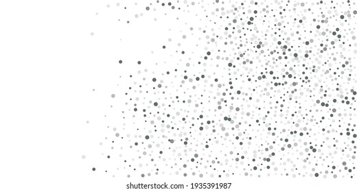 Silver shine of confetti on a white background.   Illustration of a drop of shiny particles. Decorative element. Element of design. Vector illustration, EPS 10. 