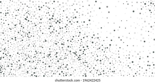 Silver shine of confetti on a white background.   Illustration of a drop of shiny particles. Decorative element. Element of design. Vector illustration, EPS 10. 