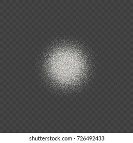 Silver shine on a transparent background. Silver glitter background. Sequins for decoration. Vector illustration