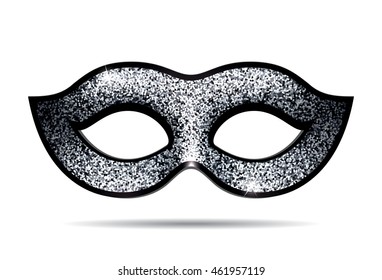 Silver shining carnival mask