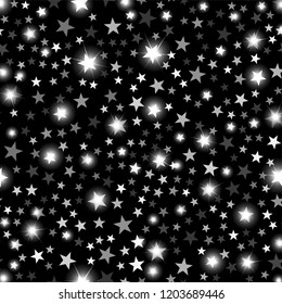 Silver shining falling stars abstract. Festive, luxury or network graphic design concept. Vector illustration