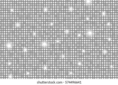 Silver shining rounds seamless texture. Gold, luxury, information or network graphic design concept. Vector illustration