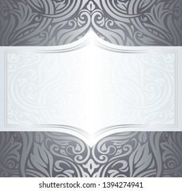 Silver shiny floral vintage pattern wallpaper background design