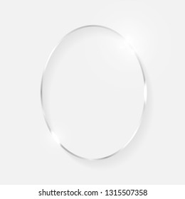 Silver shiny glowing vintage frame with shadows isolated on white background. White gold luxury realistic border. Wedding, mothers or Valentines day concept. Xmas and New Year abstract. Vector