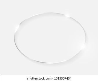 Silver shiny glowing vintage frame with shadows isolated on white background. White gold luxury realistic border. Wedding, mothers or Valentines day concept. Xmas and New Year abstract. Vector