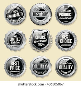 Silver Shiny Luxury Badge. Luxury Set. Best Choice. Best Price. Limited Edition.