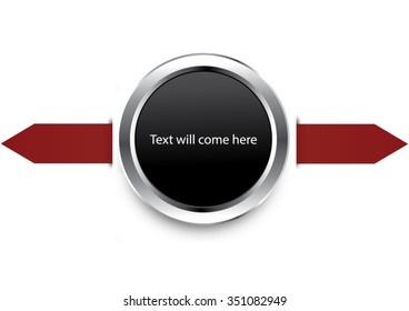 Silver shiny modern element. Silver Web button. Vector sticker. Direction button.