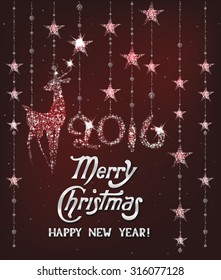 Silver shiny new year composition