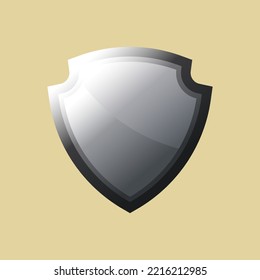 Vector del emblema de protección del escudo brillante plateado
