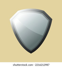 Vector del emblema de protección del escudo brillante plateado