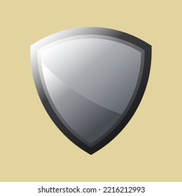 Vector del emblema de protección del escudo brillante plateado