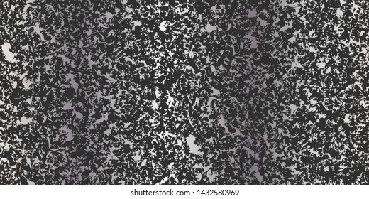 Silver shiny speckles on dark background. Grungy recycled speckled elements natural terrazzo camouflage textured surface seamless repeat vector pattern. Grunge, cement, concrete.  Gravel.