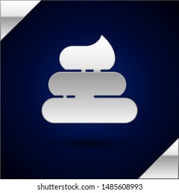 Silver Shit icon isolated on dark blue background.  Vector Illustration