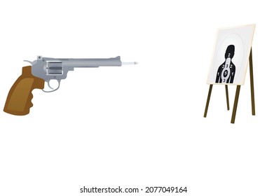 Un arma de tiro de plata. ilustración vectorial