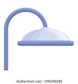 Icono de ducha de plata. Dibujo del icono del vector de ducha plateada para diseño web aislado en fondo blanco