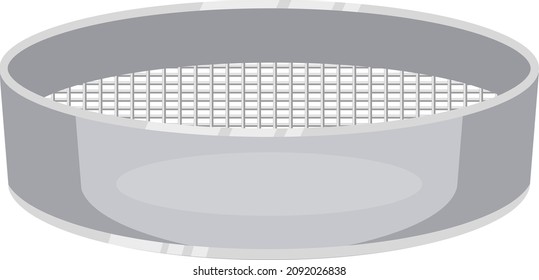 Silver sieve, illustration, vector on a white background.