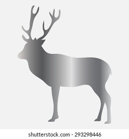 Silver silhouette deer