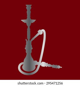 Silver silhouette of a hookah 