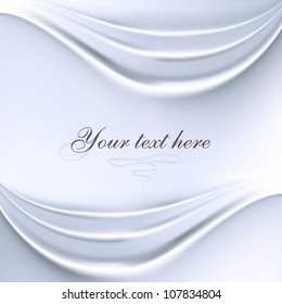 Silver silk drapery waves background