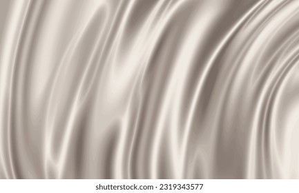 Silver silk texture background design with shiny smooth waves.