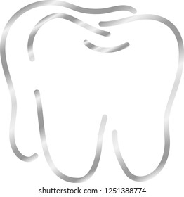 Silver Simple Line drawing of tooth