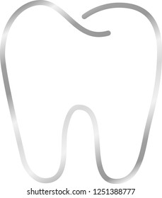 Silver Simple Line drawing of tooth