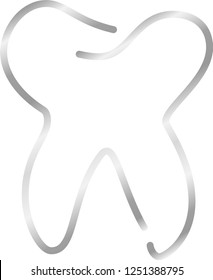 Silver Simple Line drawing of tooth