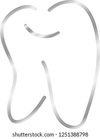 Silver Simple Line drawing of tooth