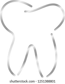 Silver Simple Line drawing of tooth