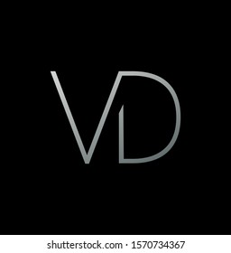 Silver Simple Line  Letter V, D, VD,  DV logo icon. Creative vector logo icon design  concept  for business or company identity.
