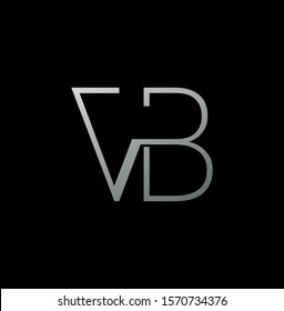 Silver Simple Line  Letter V, B, VB,  BV logo icon. Creative vector logo icon design  concept  for business or company identity.