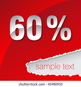 silver sixty percent on red background