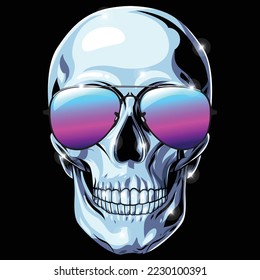 silver skull - vector file