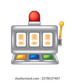 Silver slot machine icon vector