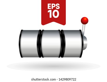 Silver Slot Machine Slots Reel Spin Gambling Vector Illustration