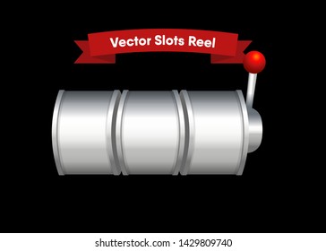 Silver Slot Machine Slots Reel Spin Gambling Vector Illustration