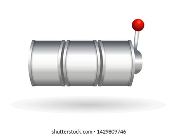 Silver Slot Machine Slots Reel Spin Gambling Vector Illustration