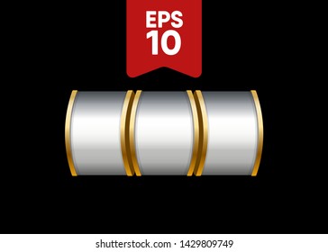 Silver Slot Machine Slots Reel Spin Gambling Vector Illustration