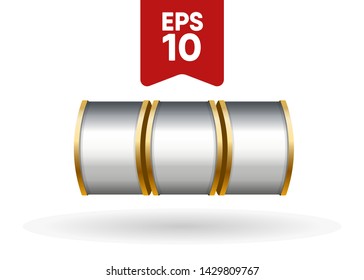 Silver Slot Machine Slots Reel Spin Gambling Vector Illustration