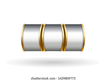 Silver Slot Machine Slots Reel Spin Gambling Vector Illustration