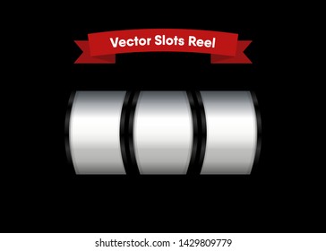 Silver Slot Machine Slots Reel Spin Gambling Vector Illustration