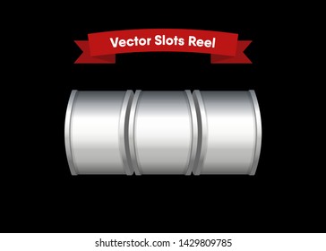 Silver Slot Machine Slots Reel Spin Gambling Vector Illustration