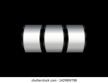 Silver Slot Machine Slots Reel Spin Gambling Vector Illustration