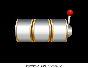 Silver Slot Machine Slots Reel Spin Gambling Vector Illustration